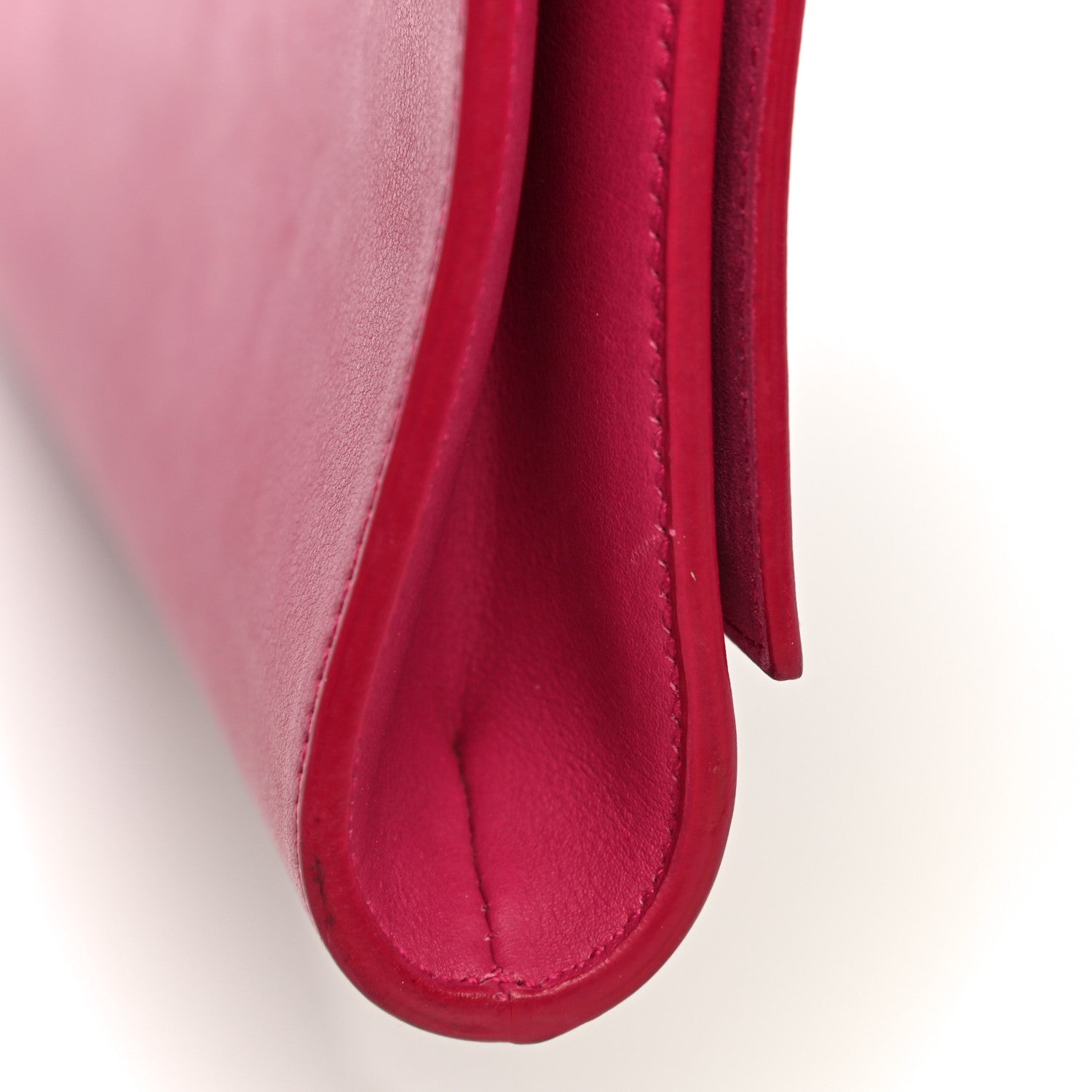 Saint Laurent Calfskin Classic Y Ligne Clutch Fuchsia 29 of 29