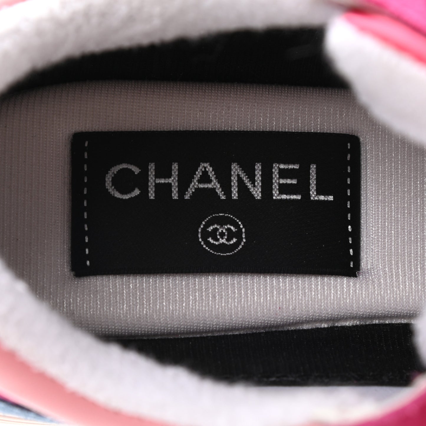 Nylon Calfskin Suede Womens CC Sneakers 36 Fuchsia Pink