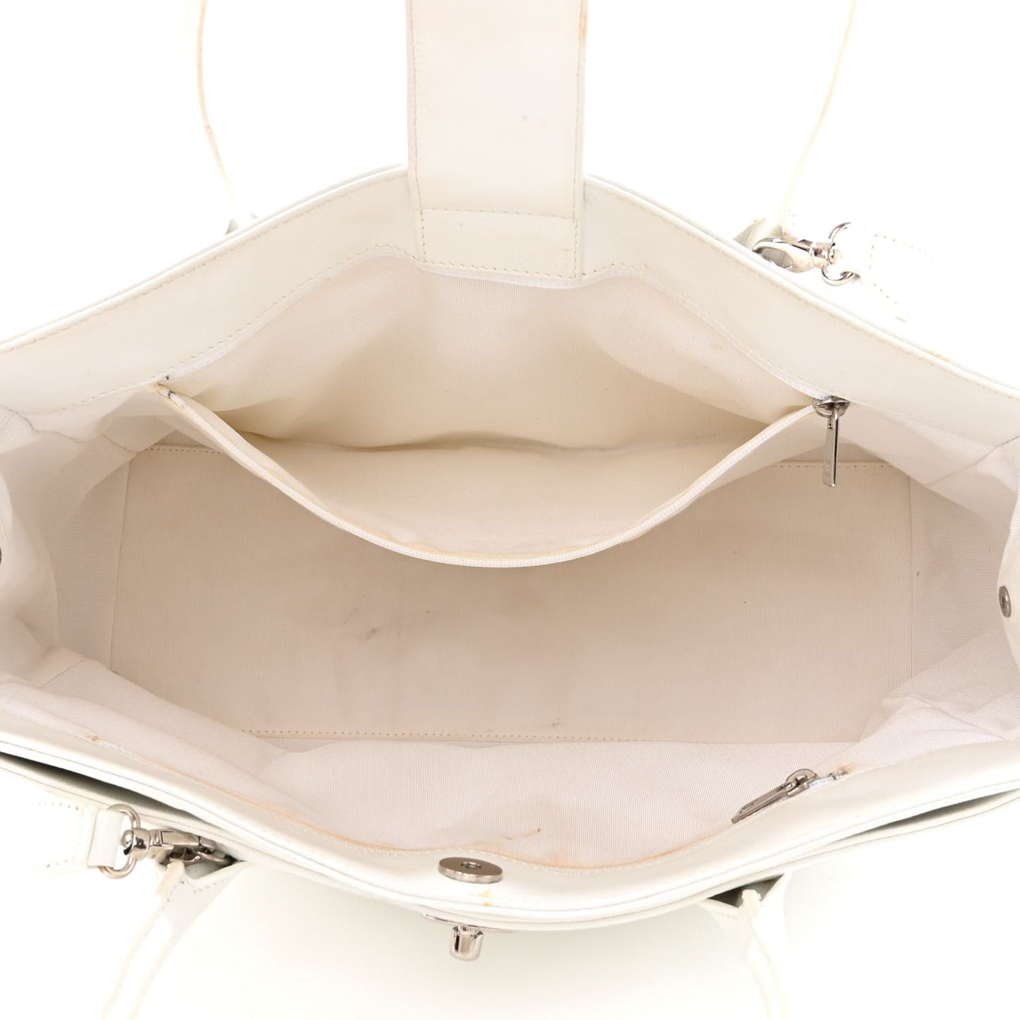 Calfskin Cerf Executive Shopper Tote White