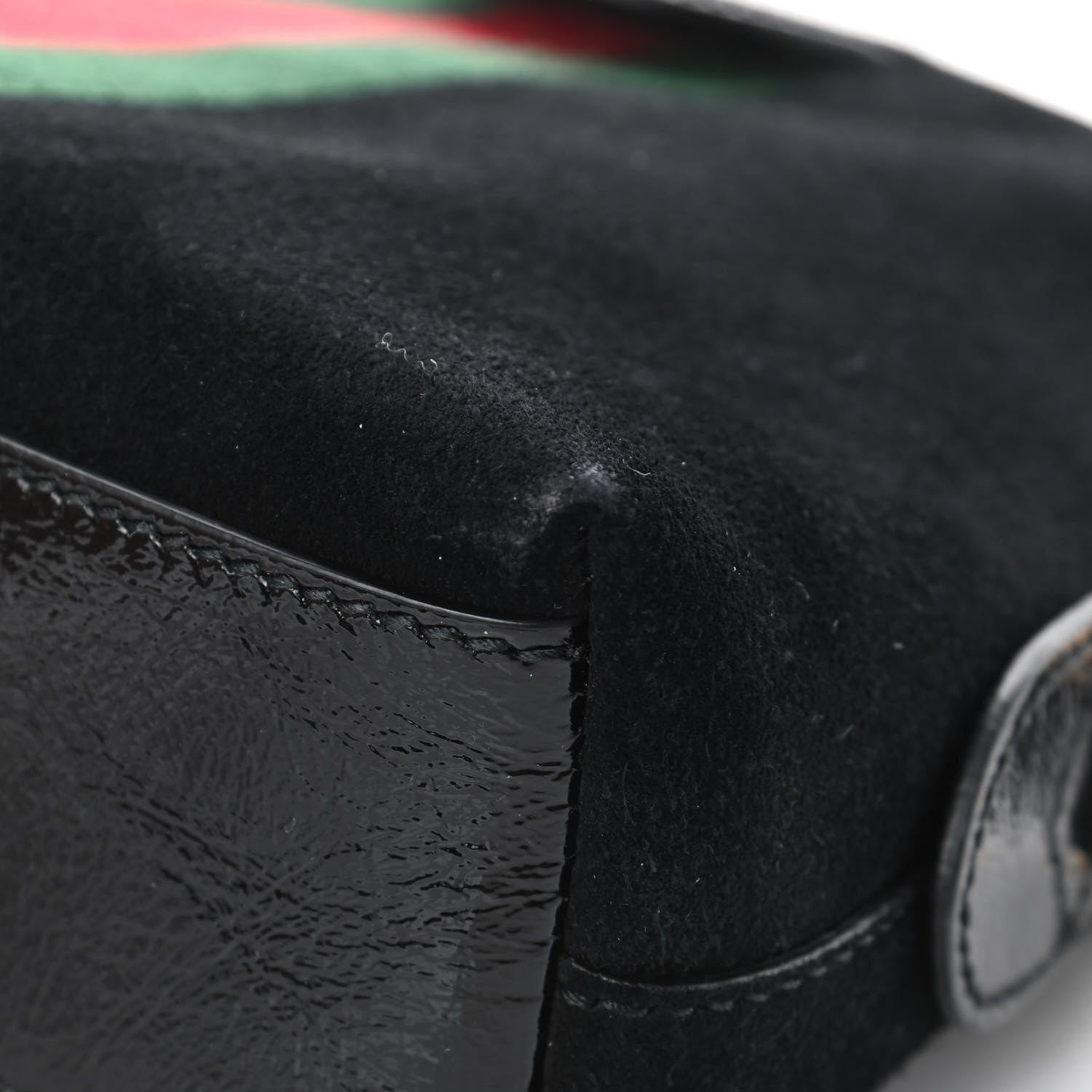Gucci Suede Patent Web GG Small Ophidia Dome Shoulder Bag Black 12 of 12