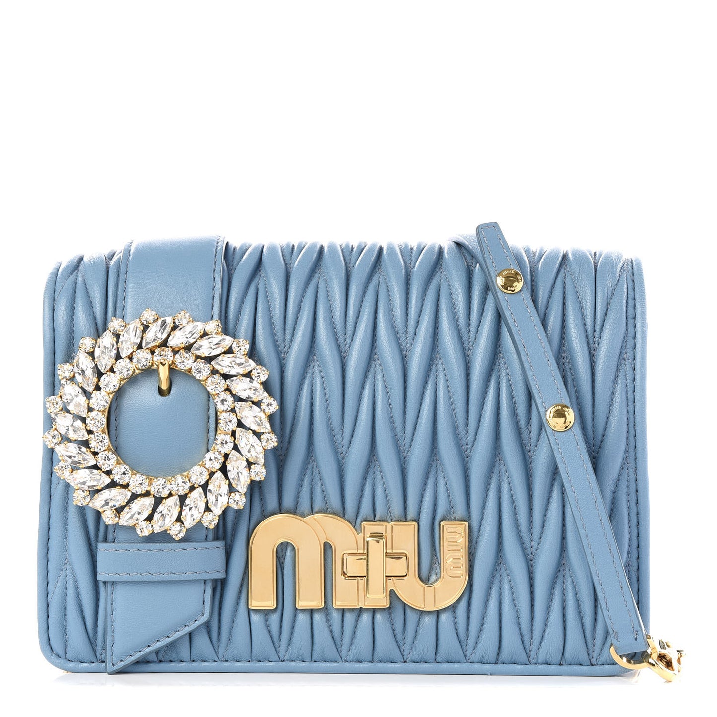 Matelasse Crystal Embellished Shoulder Bag Astrale