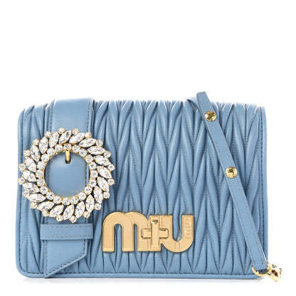 Miu Miu Matelasse Crystal Embellished Shoulder Bag Astrale 1 of 8