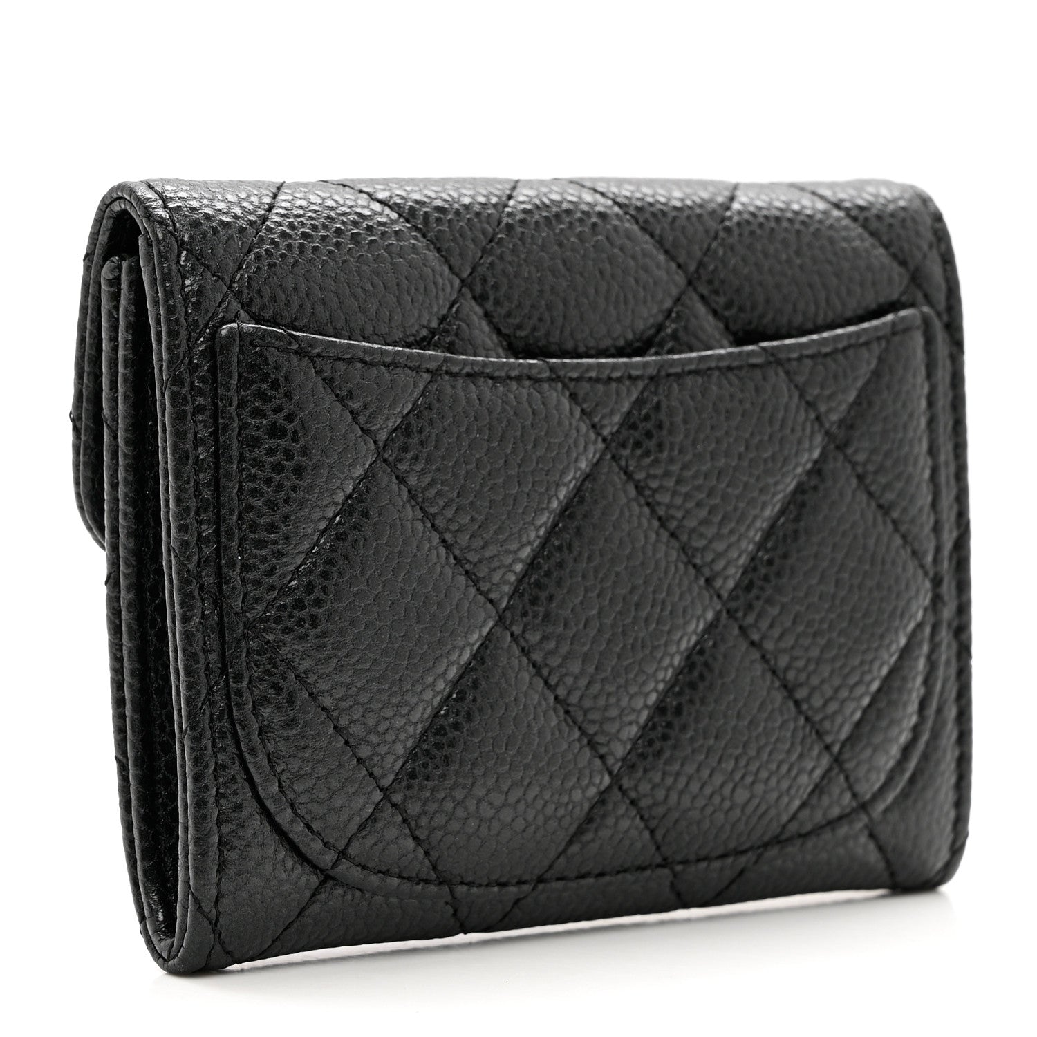 Chanel Caviar Quilted Flap Card Holder Wallet Black 4 of 9