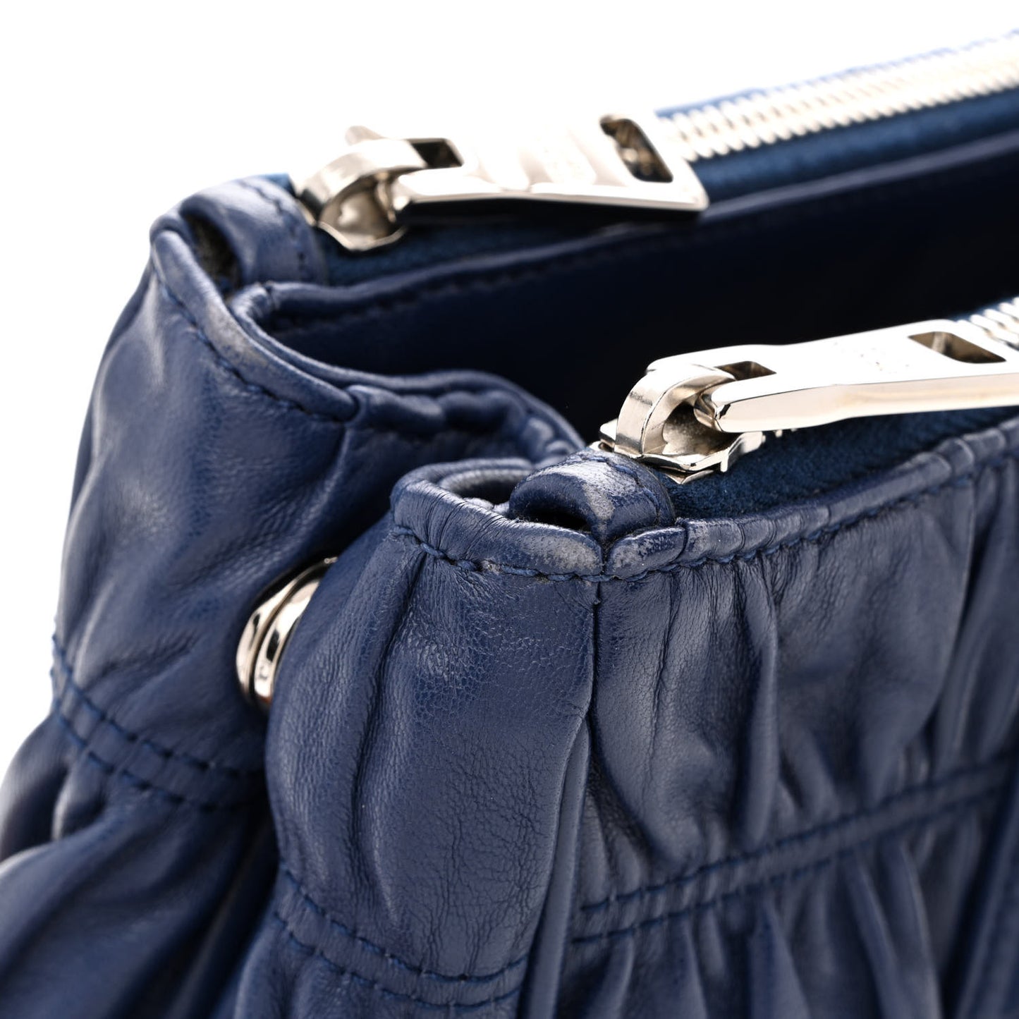 Nappa Gaufre Double Zip Tote Bluette