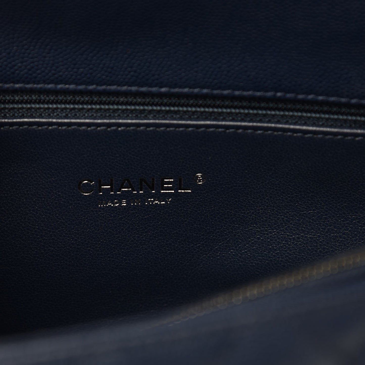 Caviar Lizard Quilted Medium Coco Handle Flap Navy