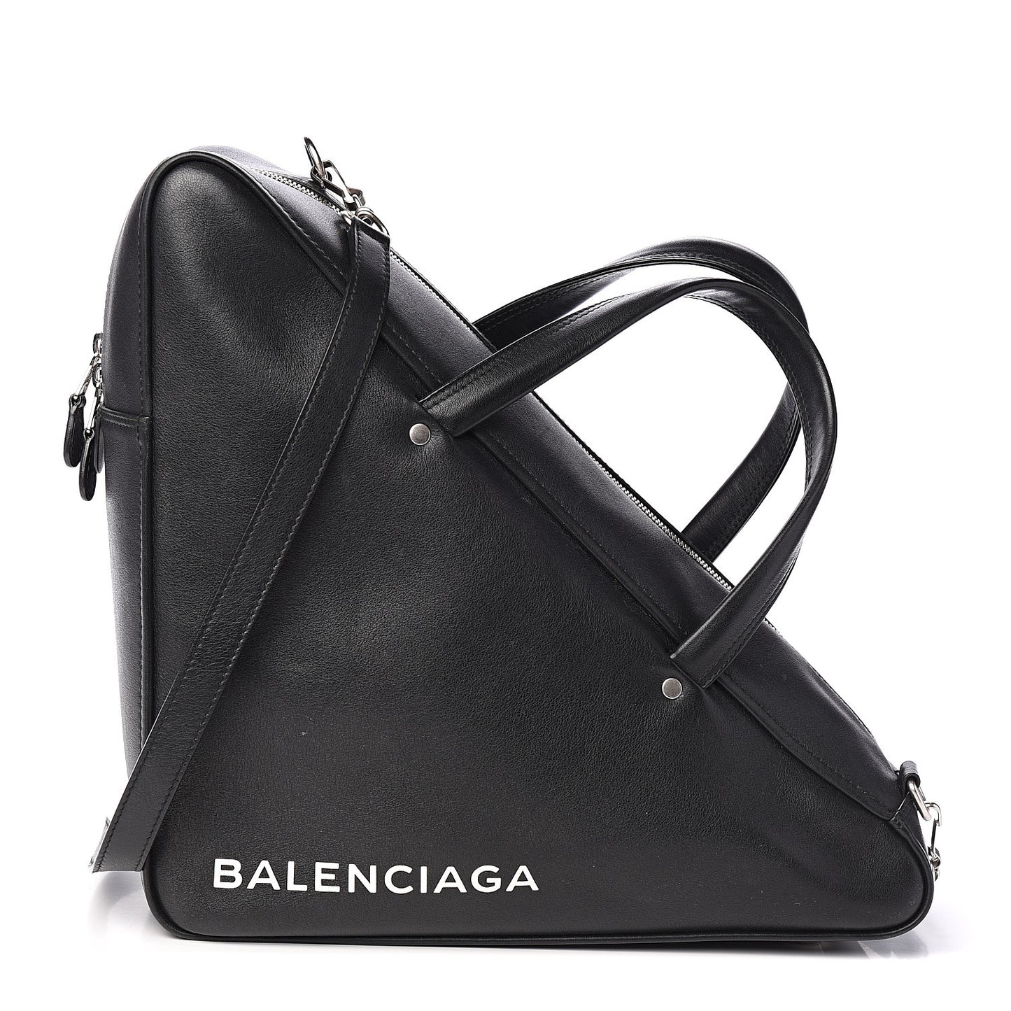 Calfskin M Triangle Duffle Black