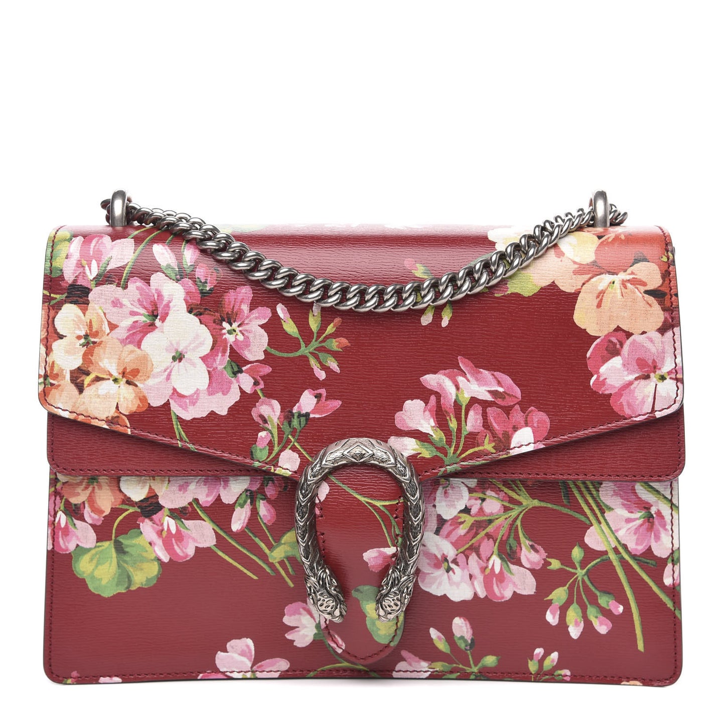 Calfskin Blooms Print Medium Dionysus Shoulder Bag Romantic Cherry Multicolor