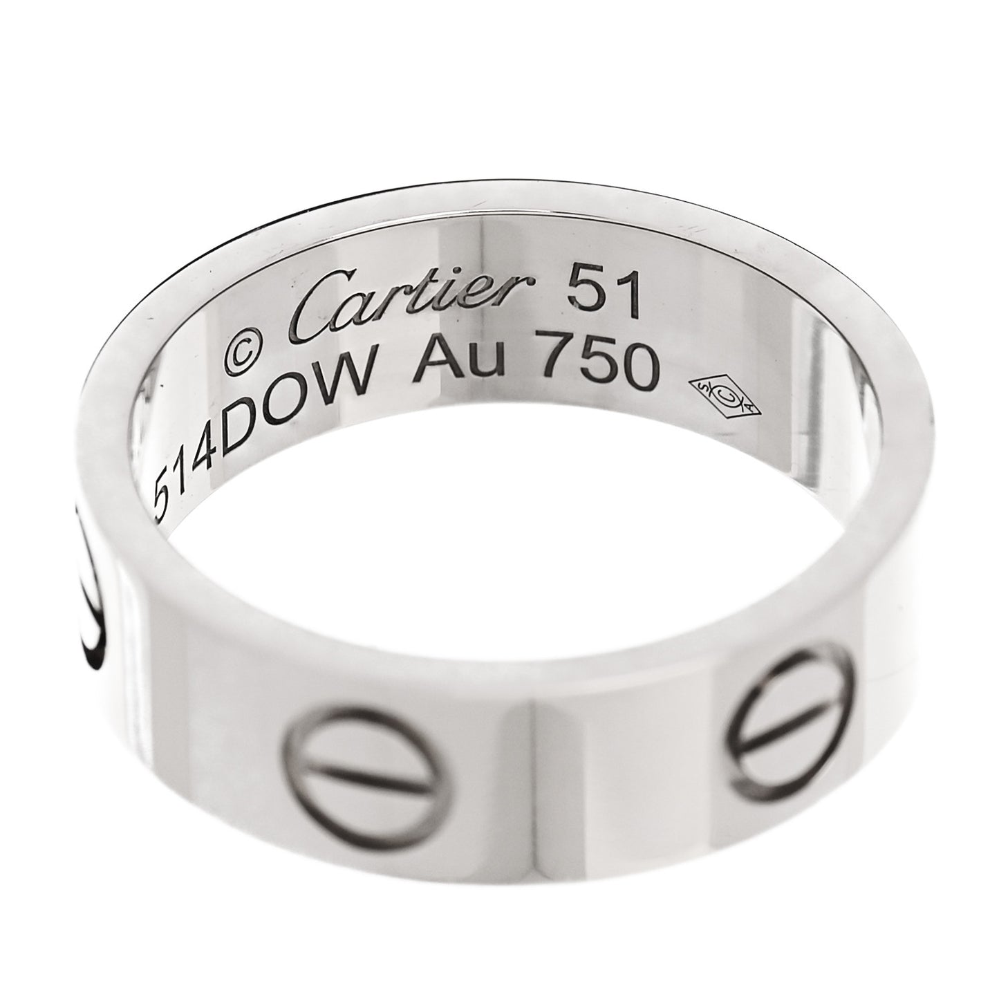18K White Gold 5.5mm LOVE Ring 51 5.75