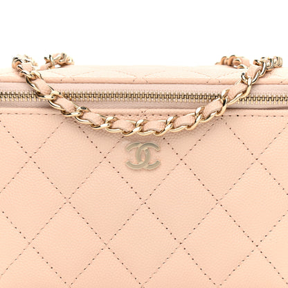Chanel Caviar Quilted Small Vanity Case With Chain Light Beige 11 of 12
