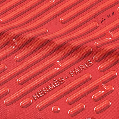 Hermes Silk Parcours D'H Scarf 90 Rouge Corail Capucine 3 of 6