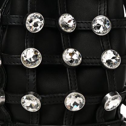 Alexander Wang Calfskin Crystal Embellished Roxy Mini Bucket Bag Black 9 of 11