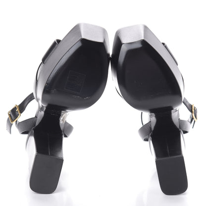 Saint Laurent Calfskin Farrah 80 Platform Sandals 38.5 Black 7 of 7