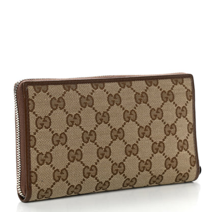 Balenciaga X GUCCI GG Monogram Azalea Calfskin Neo Classic Zip Around Wallet Beige Ebony Brown Sugar 6 of 14