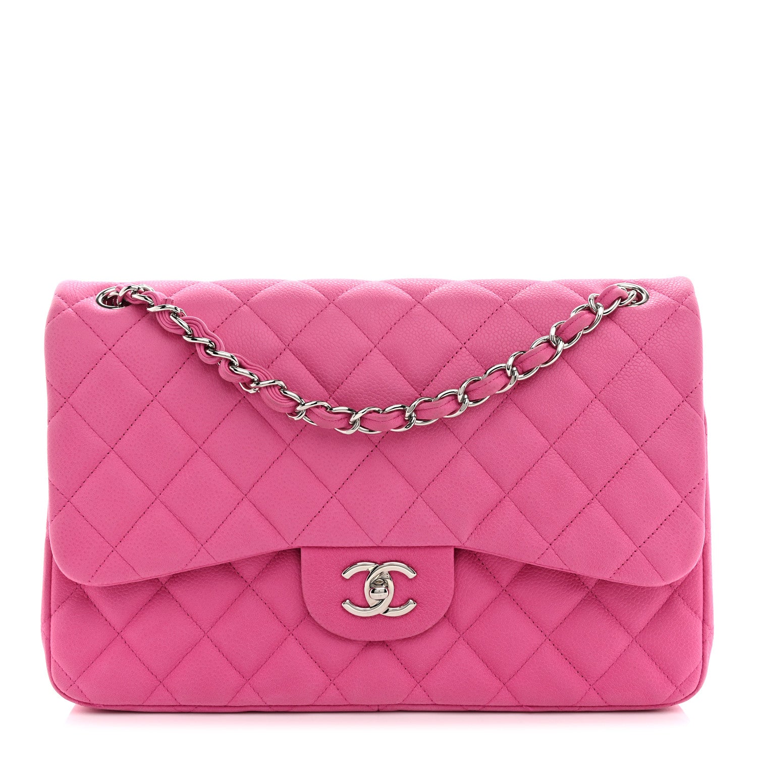 Chanel Iridescent Caviar Quilted Jumbo Double Flap Pink 1 of 10