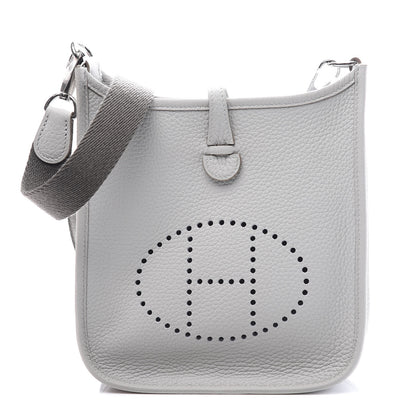 Hermes Taurillon Clemence Amazone Evelyne TPM Gris Perle Etain 1 of 10