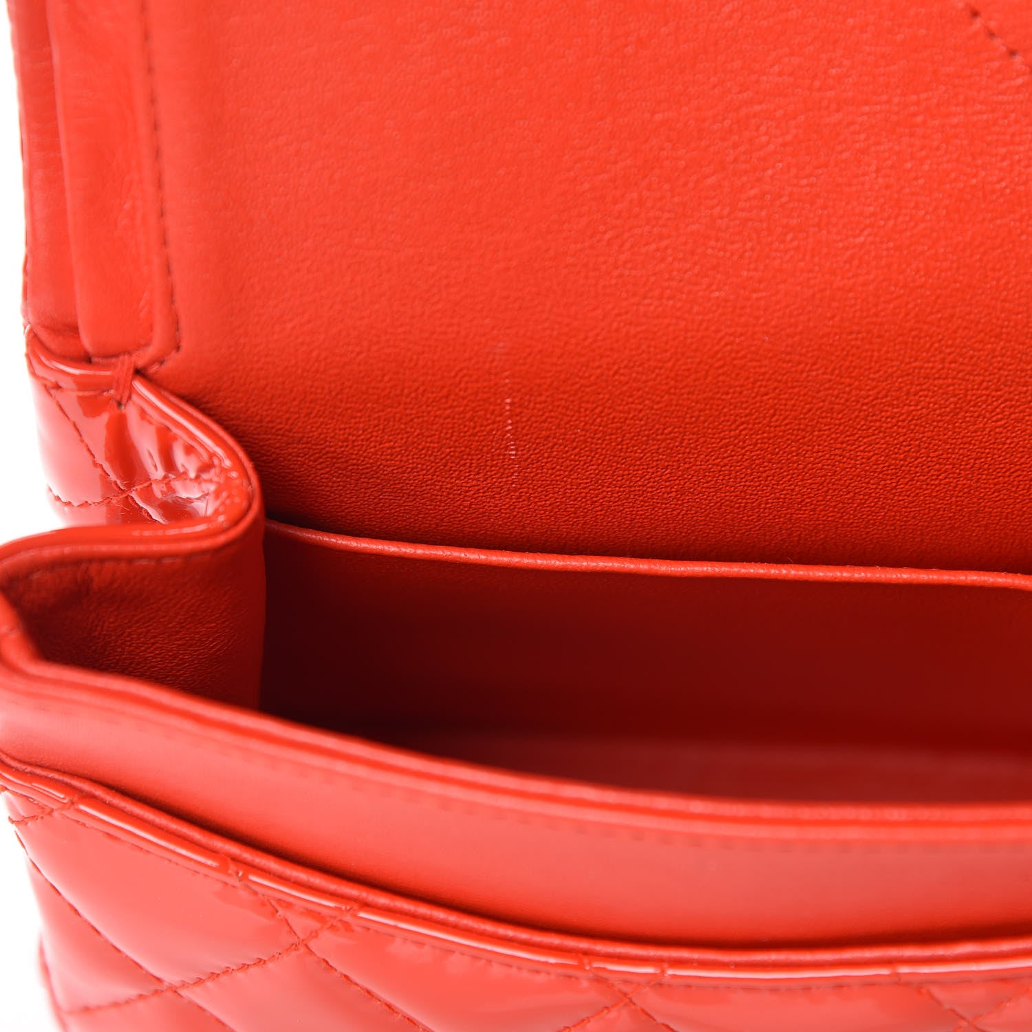 Chanel Patent Calfskin Quilted Medium Double Flap Red 8 of 11