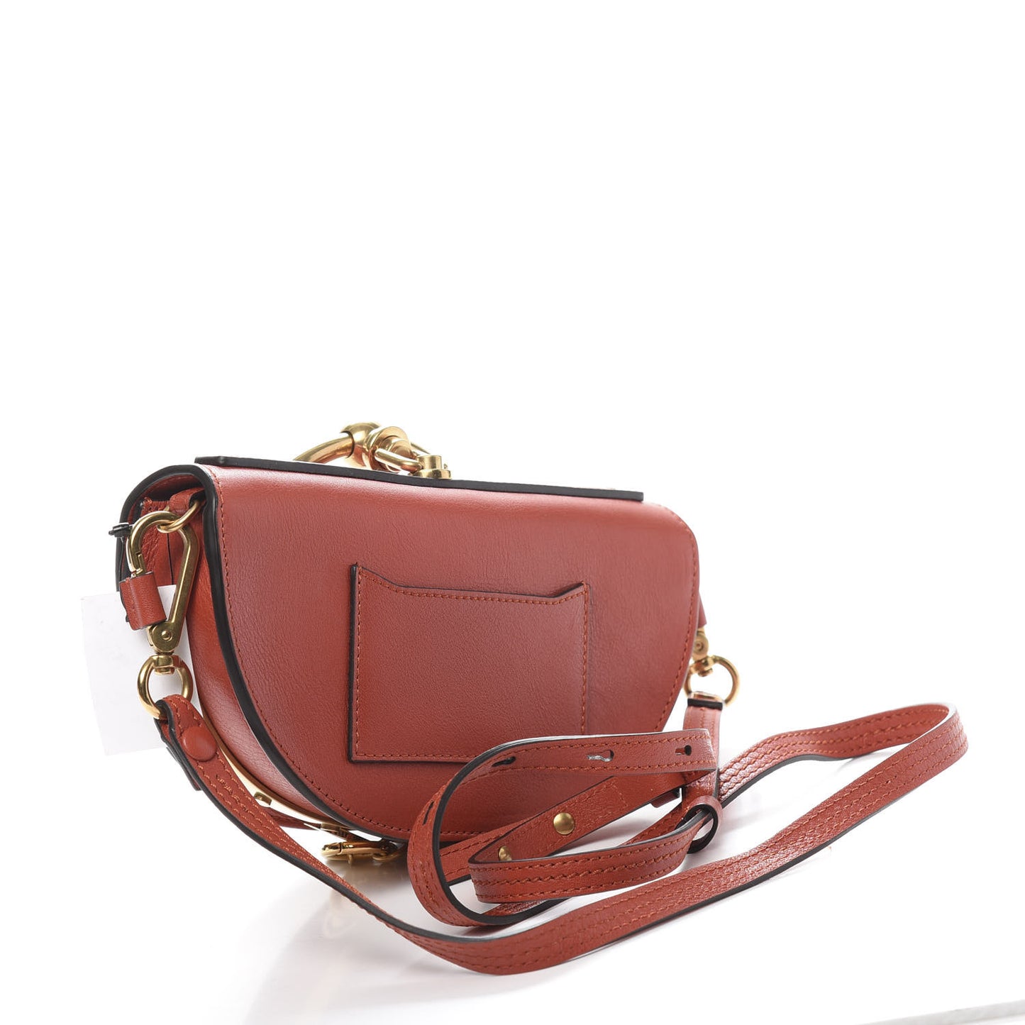 Calfskin Small Nile Bracelet Minaudiere Bag Earthy Red