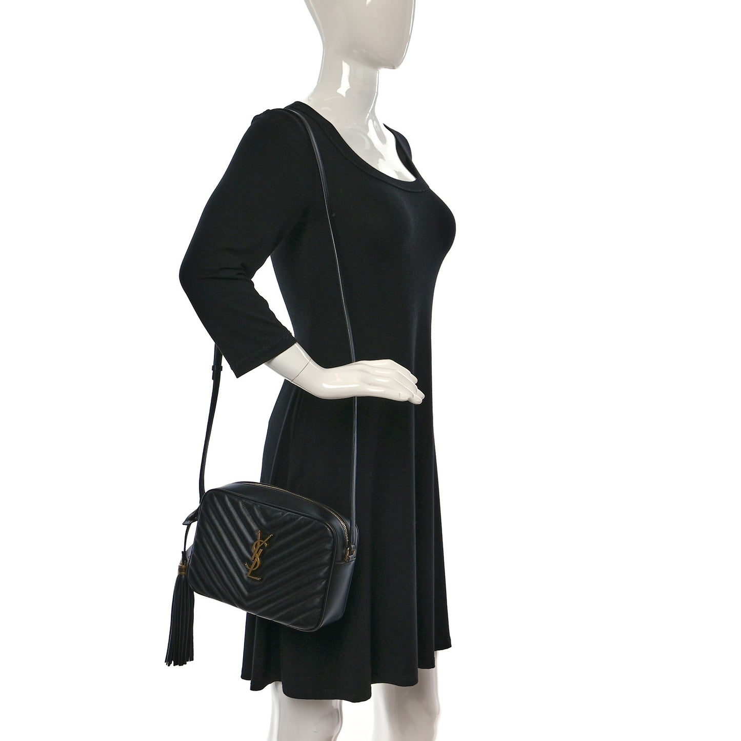 Calfskin Matelasse Monogram Lou Camera Bag Black