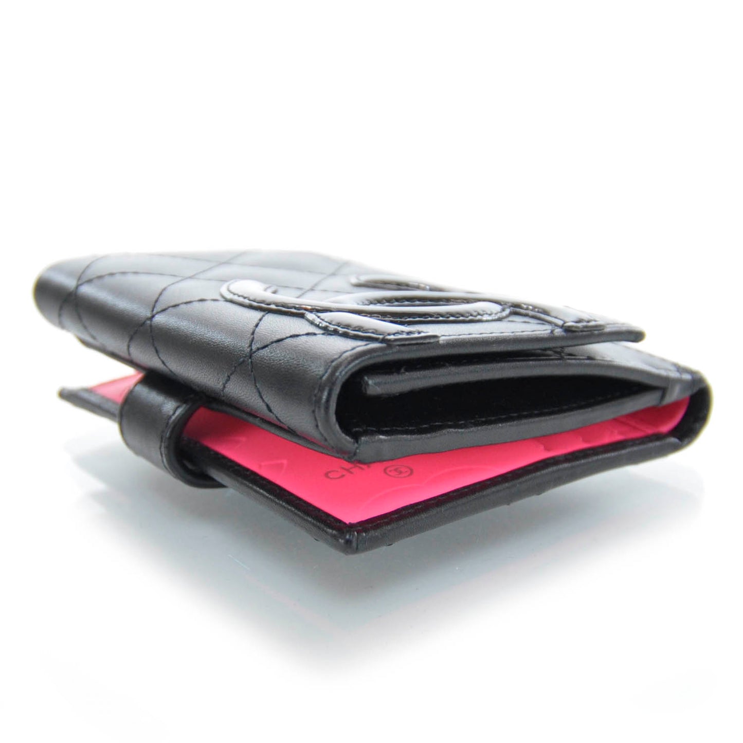 Cambon Quilted Compact Wallet Black