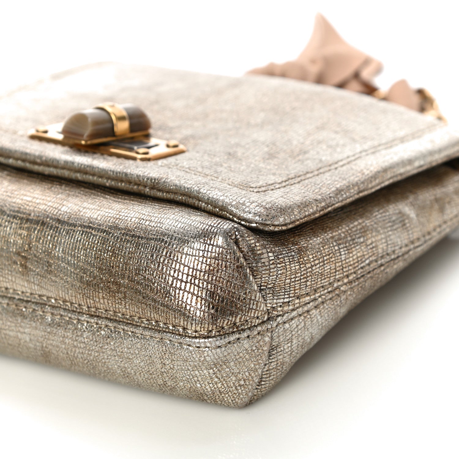 Lanvin Metallic Lambskin Mini Happy Pop Crossbody Gold 9 of 12