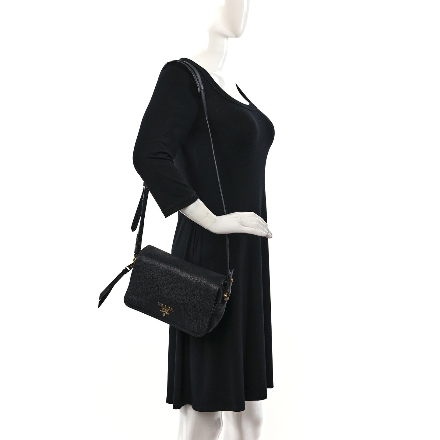 Vitello Phenix Crossbody Bag Black