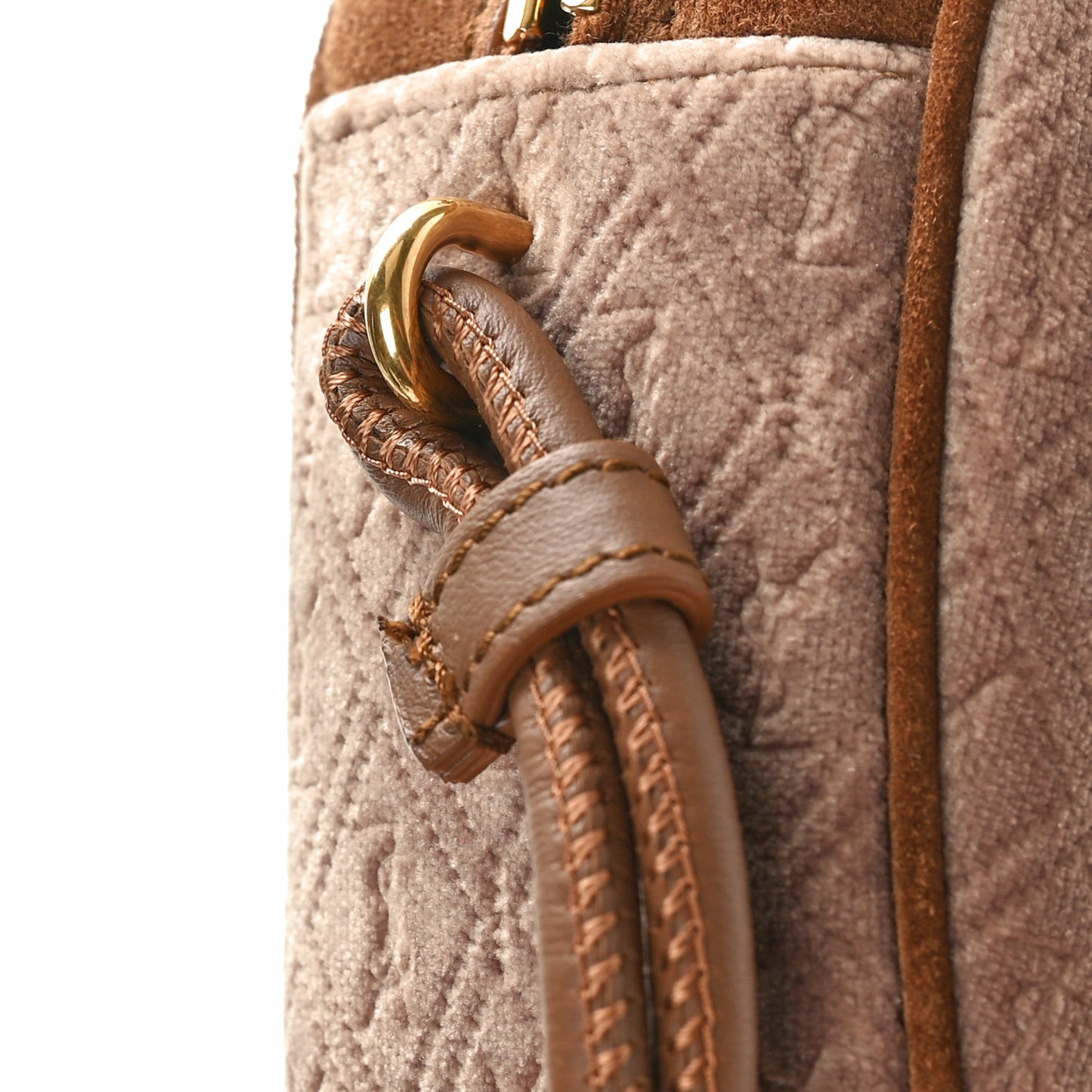 Velvet Suede Le Monogramme Coeur Crossbody Brown