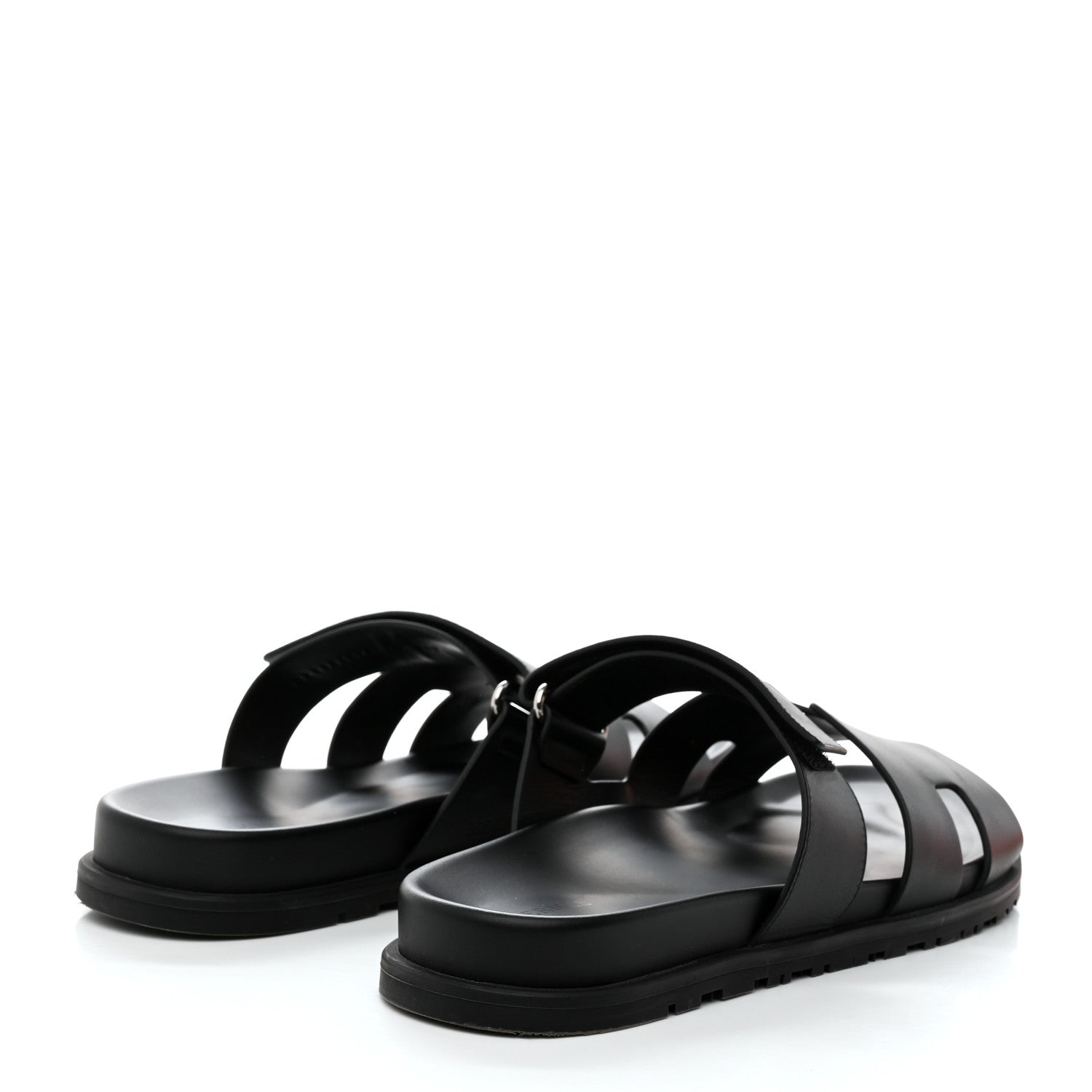 Hermes Calfskin Mens Chypre Sandals 44 Black 4 of 9