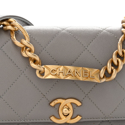 Chanel Caviar Quilted Mini Bracelet On Chain Flap Grey 8 of 16