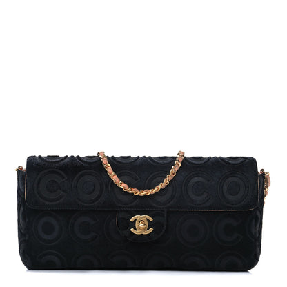 Chanel Pony Hair CocoDouble East West Flap Black Rose 1 of 15