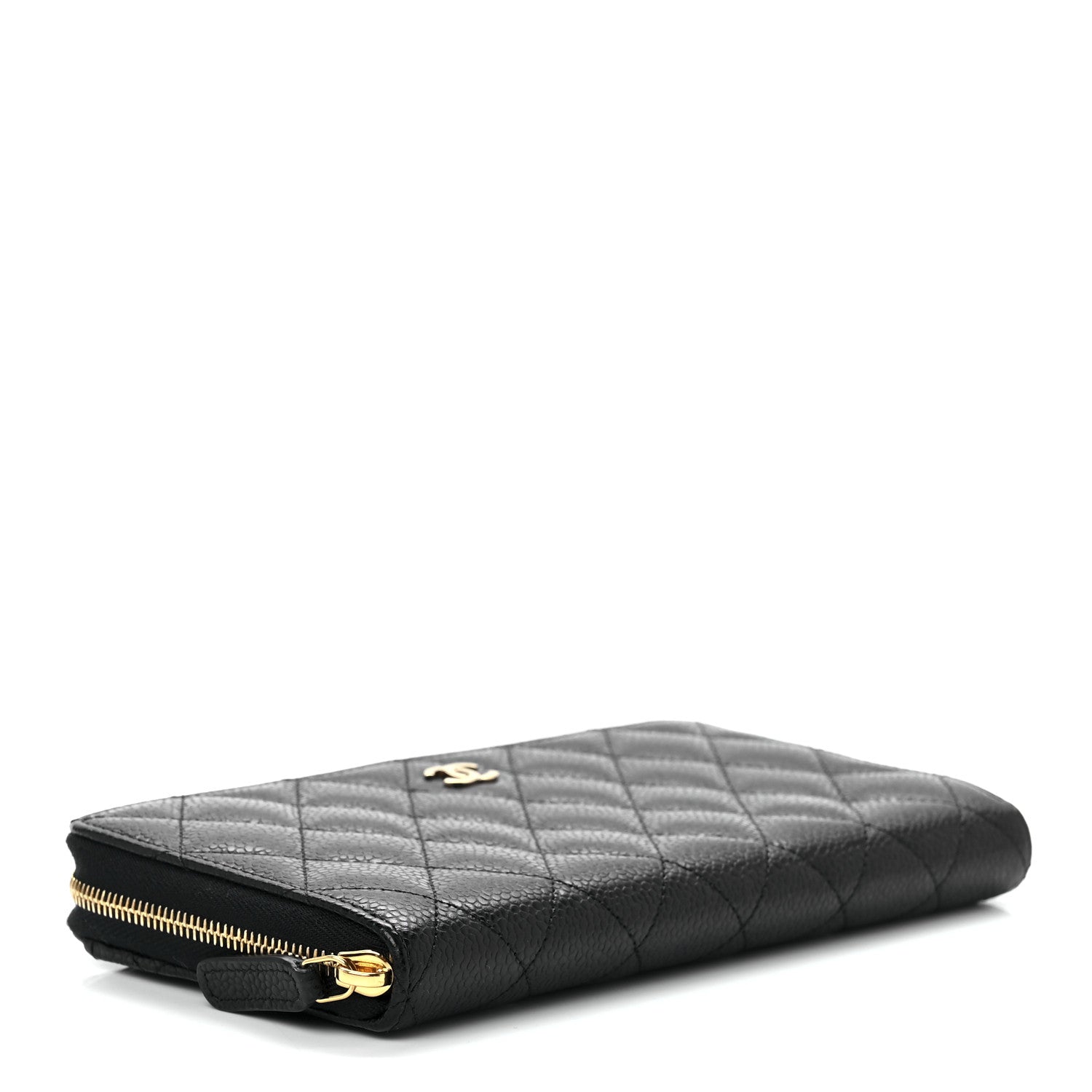 Chanel Caviar Quilted Large Gusset Zip Around Wallet Black 3 of 12