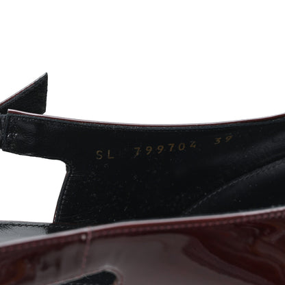 Saint Laurent Vernice Gloss Lee 110 Slingback Pumps 39 Marron Glacé 10 of 11