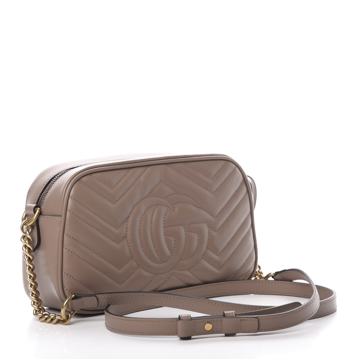 Calfskin Matelasse Small GG Marmont Chain Shoulder Bag Porcelain Rose