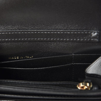 Chanel Shiny Lambskin Ribbon Quilted Clutch With Chain Black 9 of 12