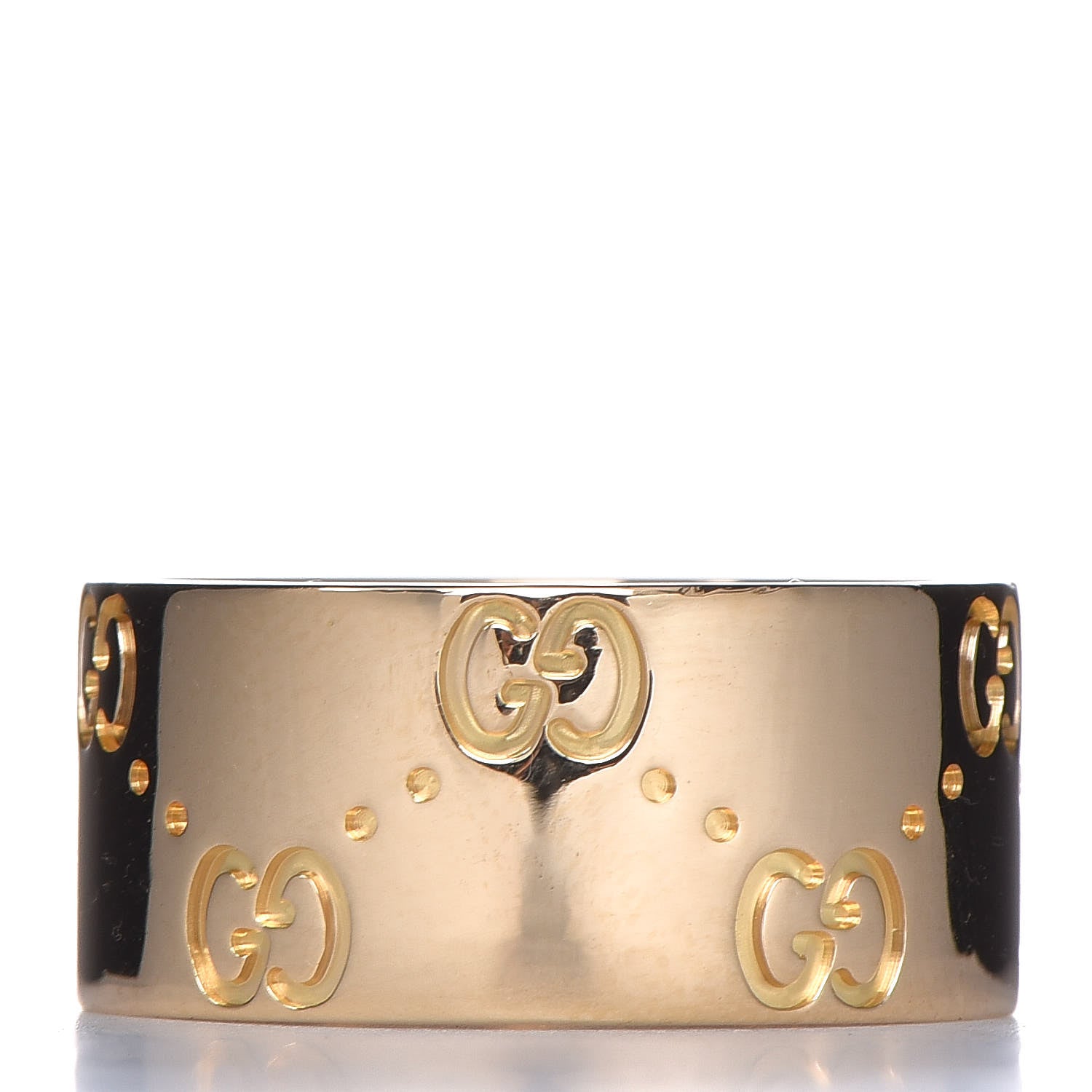 Gucci 18K Yellow Gold 9mm Icon Band Ring 54 6.5 3 of 6