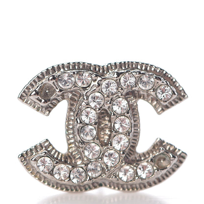 Chanel Crystal CC Earrings Silver 4 of 6
