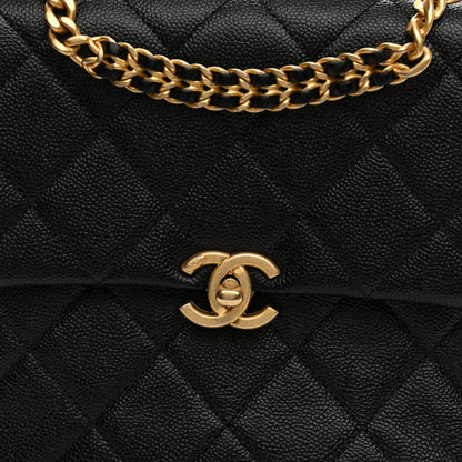 Chanel Shiny Caviar Quilted Chain Melody Backpack Black 7 of 7