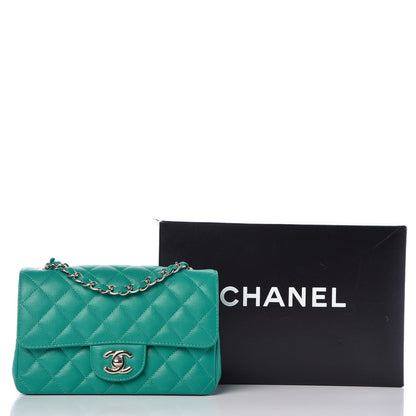 Chanel Caviar Quilted Mini Rectangular Flap Turquoise 8 of 8