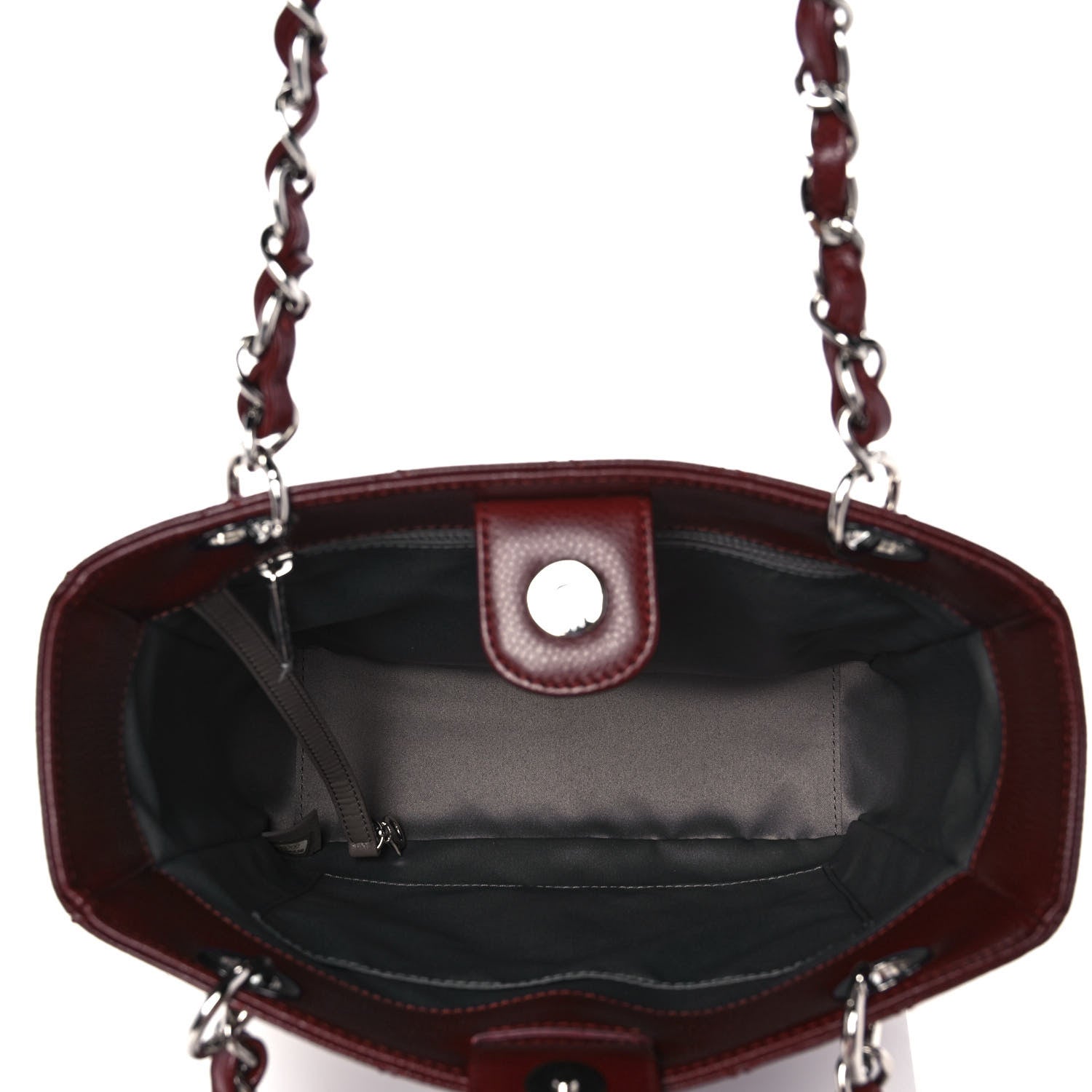 Chanel Caviar Quilted Petit Shopping Tote PST Burgundy 4 of 9