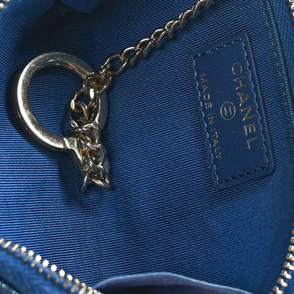 Chanel Iridescent Caviar Quilted Zipped Key Holder Case Dark Blue 5 of 8