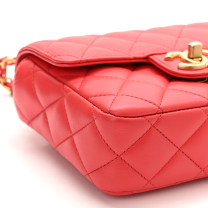 Chanel Lambskin Quilted Casino Chips Mini Square Flap Red 9 of 11