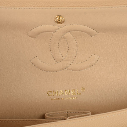 Chanel Caviar Quilted Medium Double Flap Beige Clair 7 of 9