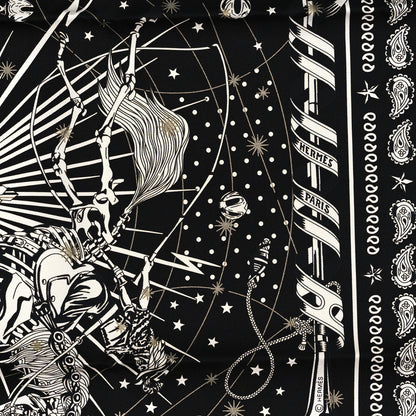 Hermes Silk Chorus Stellarum Scarf 70 Black White 2 of 3