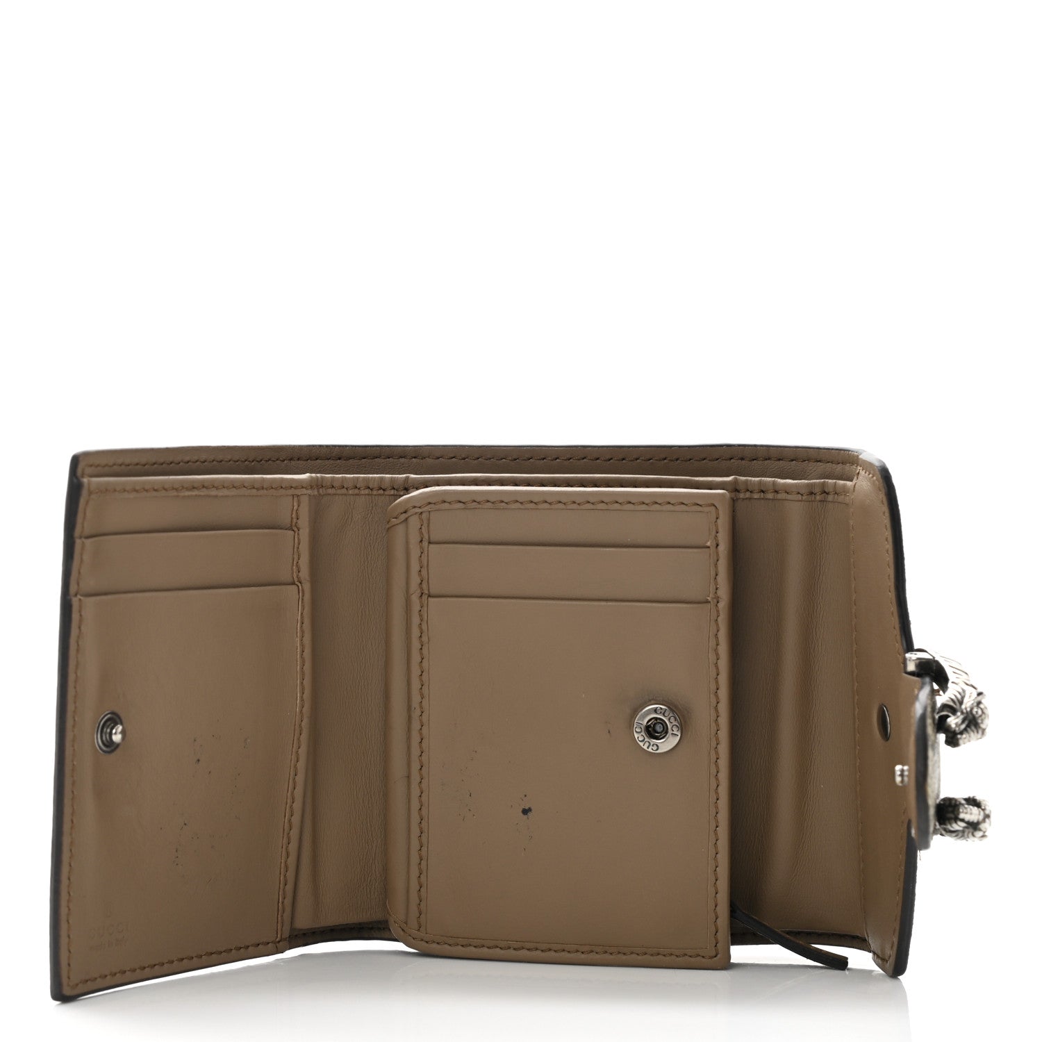 Gucci GG Supreme Monogram Dionysus Card Case Wallet Beige Taupe 5 of 11