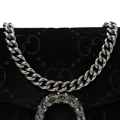 Gucci Velvet GG Monogram Mini Dionysus Chain Wallet Black 8 of 11