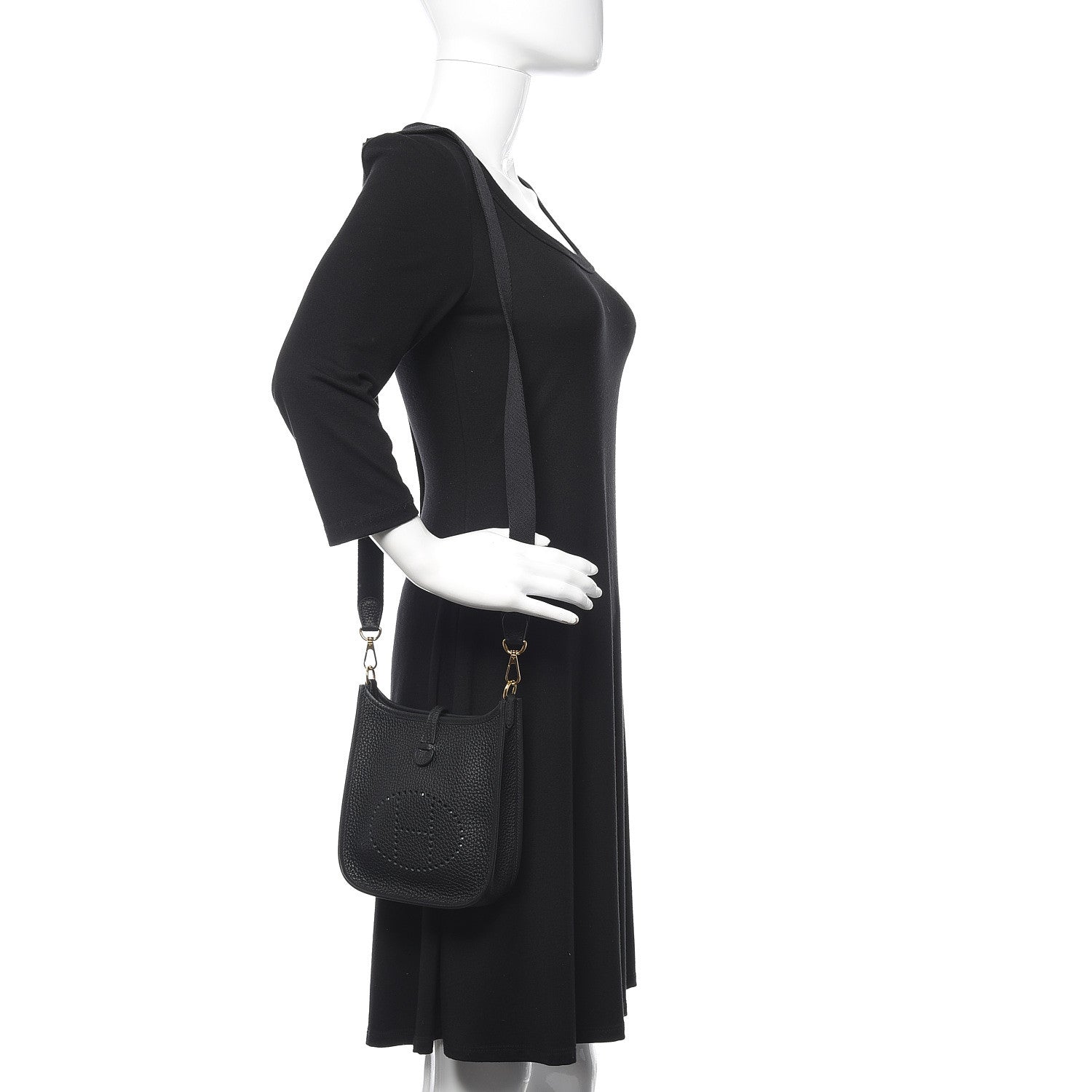 Hermes Taurillon Clemence Evelyne TPM Black 2 of 11