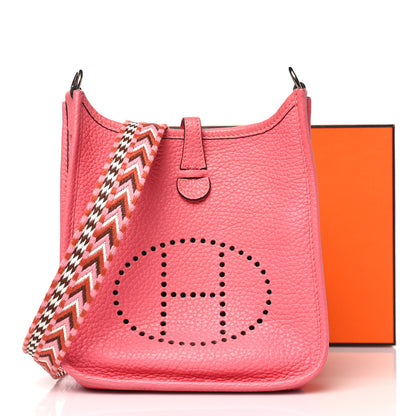 Hermes Taurillon Clemence Allegro Evelyne TPM Rose Azalee Rose Confetti 11 of 11