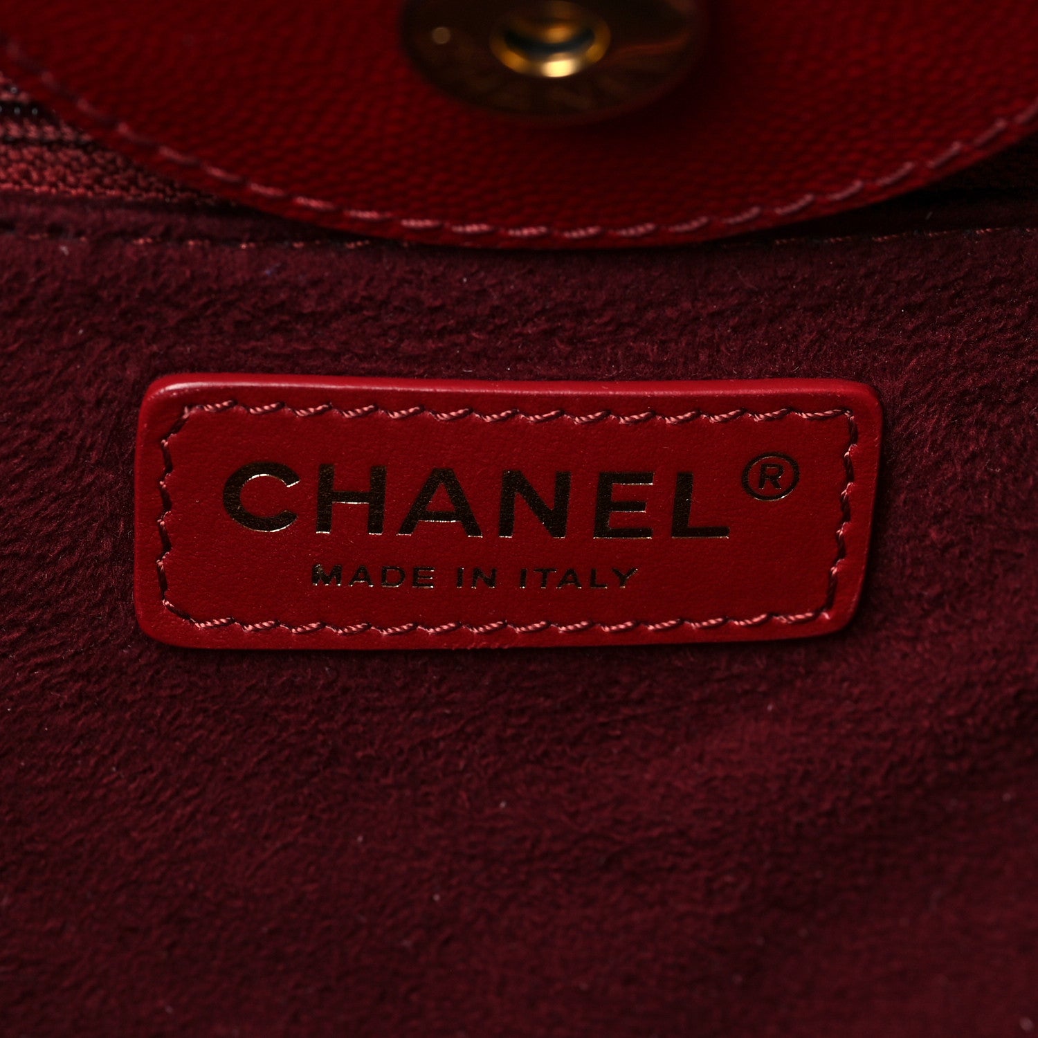 Chanel Caviar Small Studded Deauville Tote Burgundy 6 of 7