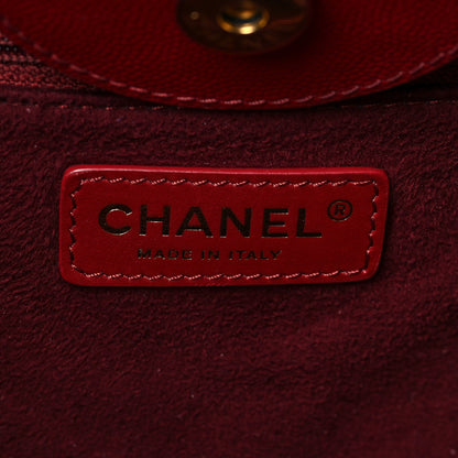 Chanel Caviar Small Studded Deauville Tote Burgundy 6 of 7