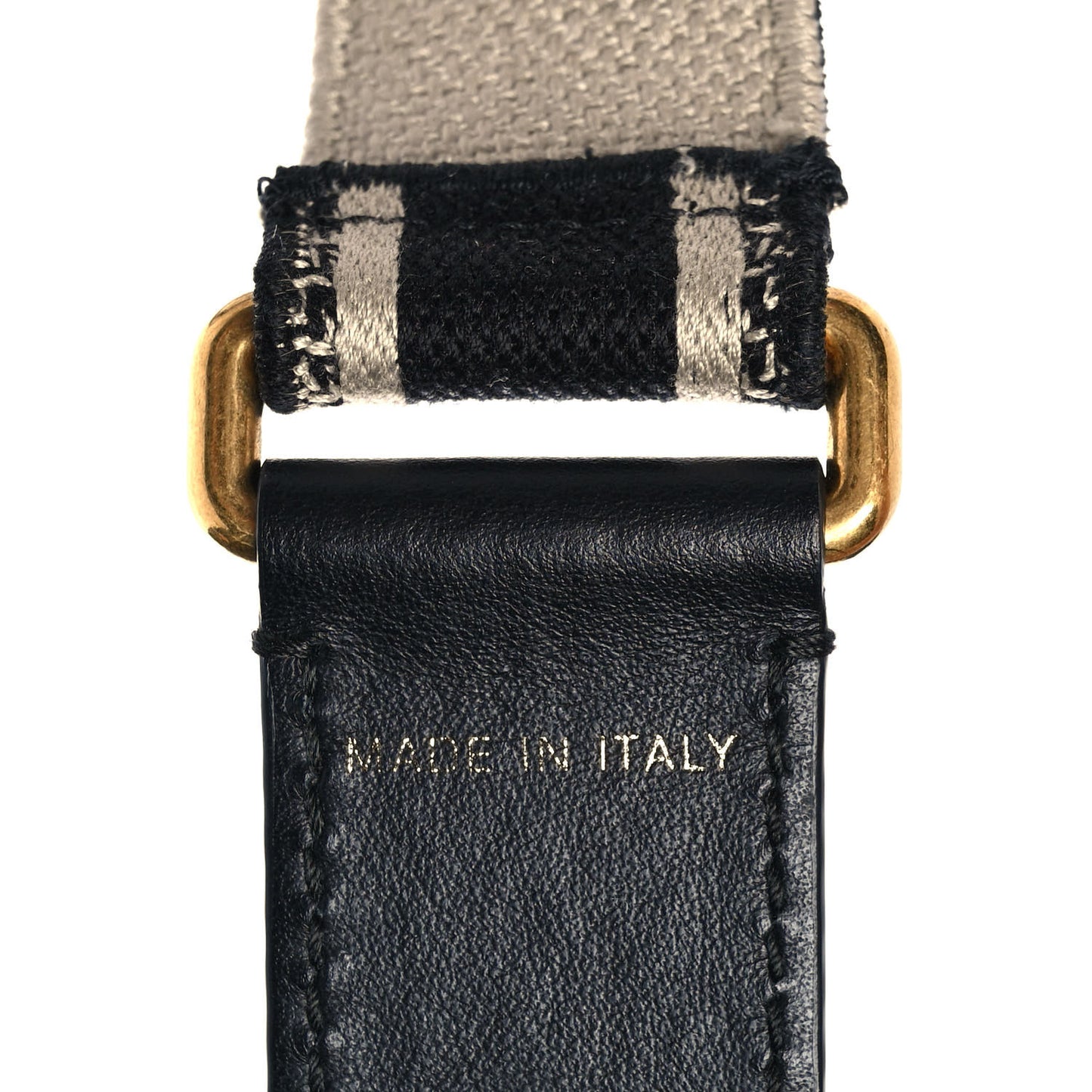 Canvas Embroidered Shoulder Strap Black