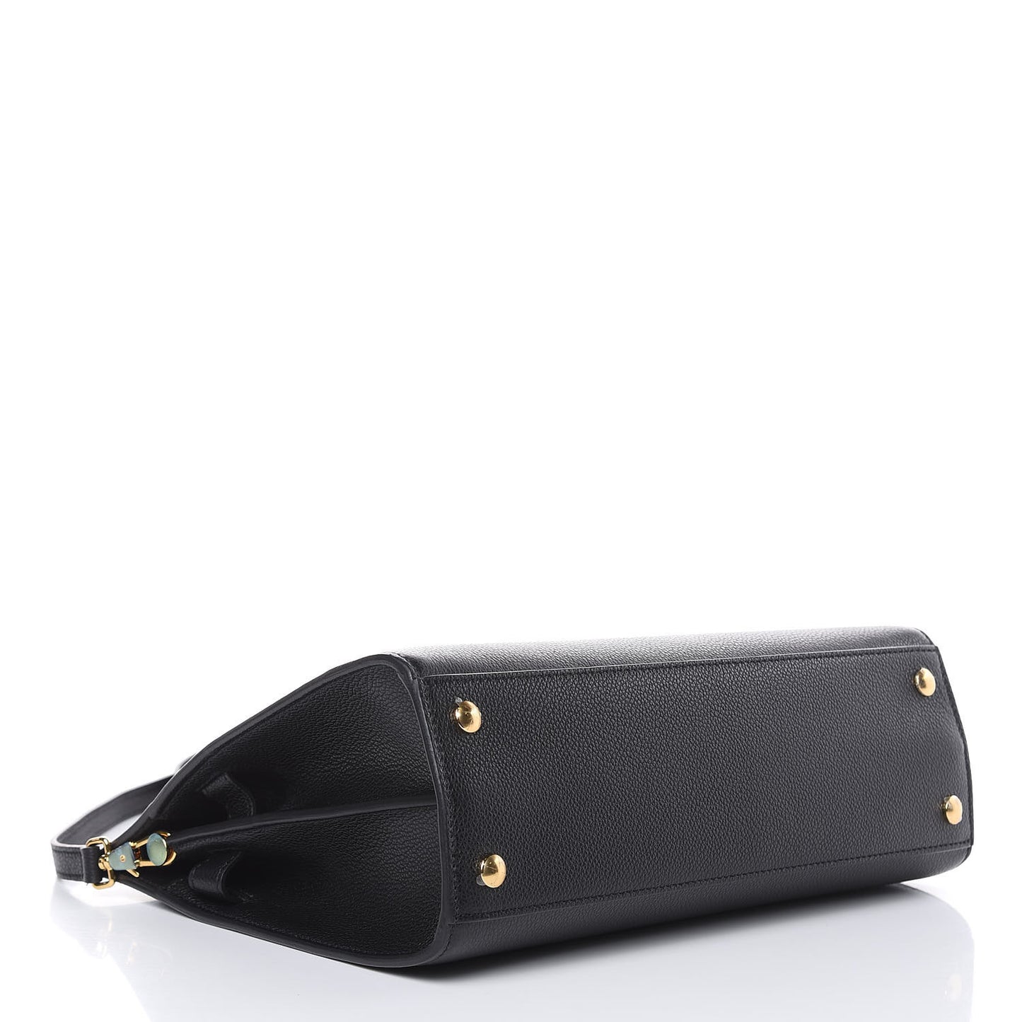 Grainy Calfskin Small Title Bag Black